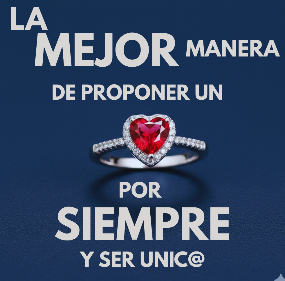 Anillo promesa Corazón de Cristal + caja para obsequio