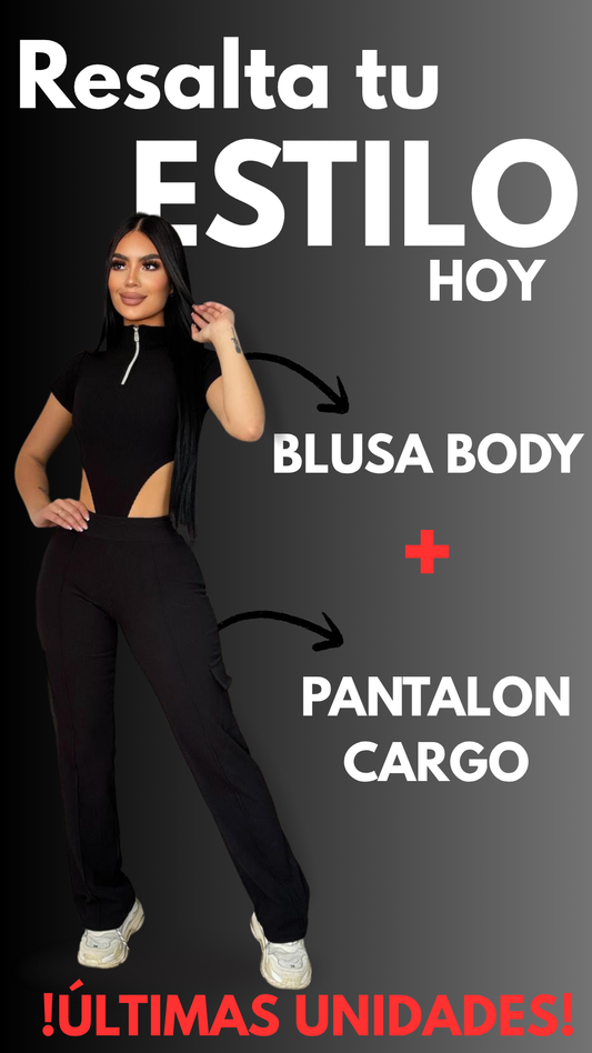 Conjunto blusa body + pantalón cargo exclusivo™